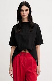 T-shirt Sisley  czarny damski 3F1QL107K