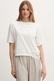 T-shirt Sisley  beżowy damski 3F1QL107M