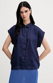 Koszula z krótkim rękawem United Colors of Benetton  granatowa 5BMLDQ06V