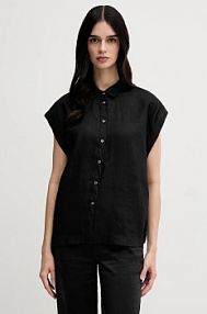 Koszula z krótkim rękawem United Colors of Benetton  czarna 5BMLDQ06V