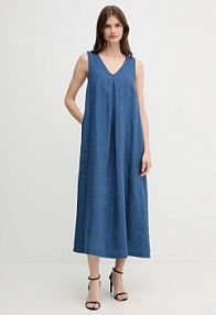 Sukienka maxi United Colors of Benetton  granatowa 4AGHDV07C