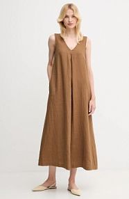 Sukienka maxi United Colors of Benetton  brązowa 4AGHDV07C