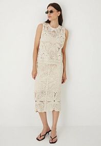 Spódnica midi Medicine  beżowa RS25.SDDB01