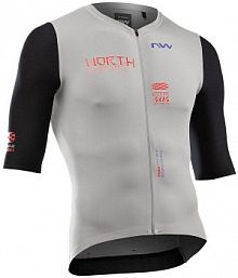 Koszulka rowerowa  extreme evo jersey upf50 slim jasny szary Northwave damski