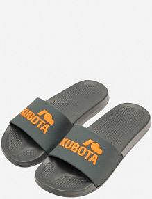 Klapki  basic z pomarańczowym logo Kubota damskie