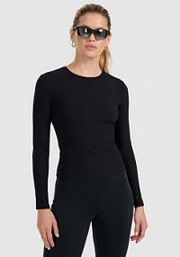 Longsleeve czarny 4F damski 4FRAW25TLONF596-20S