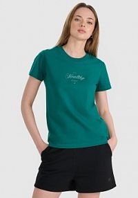 T-shirt turkusowy 4F damski 4FRSS25TTSHF2780-46S