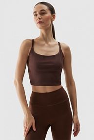 Top brązowy 4F damski 4FWSS24TFTSF711-81S