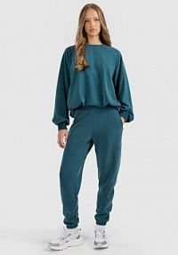 Spodnie dresowe turkusowe 4F damskie 4FRAW25TTROF1649-46S
