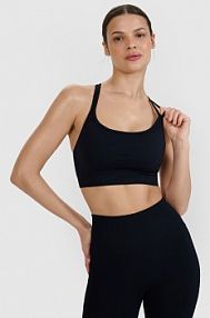 Biustonosz sportowy czarny 4F 4FWSS25USBAF166-20S