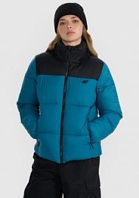 Kurtka puchowa turkusowa 4F damska 4FWAW25TDJAF581-46S