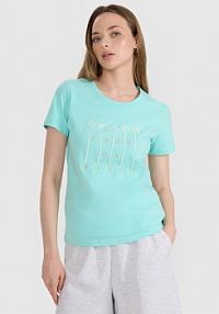 T-shirt turkusowy 4F damski 4FRSS25TTSHF3162-48S