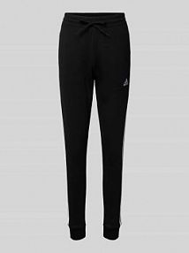 Spodnie dresowe o kroju regular fit z wyhaftowanym logo adidas Sportswear czarne damskie EAN IC8770
