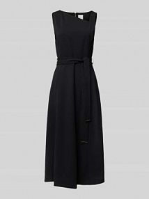 Sukienka midi z wiązanym paskiem Calvin Klein Womenswear czarna EAN K20K207895