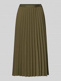 Spódnica midi z plisami Tommy Hilfiger oliwkowa EAN WW0WW43886