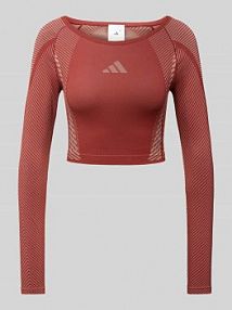 Bluzka krótka z długim rękawem i nadrukiem z logo adidas Sportswear damska EAN JH1367