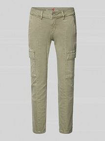 Spodnie cargo o skróconym kroju Buena Vista oliwkowe damskie EAN 2412-B5648