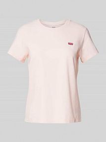 T-shirt z detalem z logo Levis różowy damski EAN 391850323