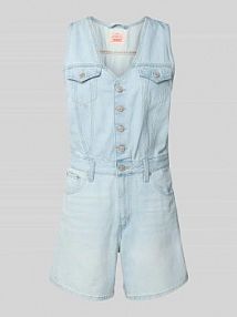 Kombinezon jeansowy z listwą guzikową model VEST ROMPER ROM COM Levis niebieski EAN 1WM0000