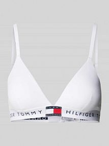 Biustonosz trójkątny z elastycznym paskiem z logo model TH HERITAGE Tommy Hilfiger biały EAN UW0UW06040
