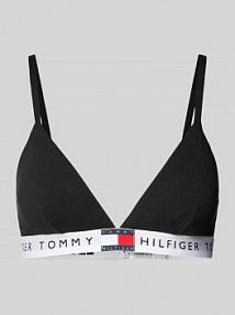 Biustonosz trójkątny z elastycznym paskiem z logo model TH HERITAGE Tommy Hilfiger czarny EAN UW0UW06040