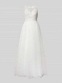 Suknia ślubna z dekoltem w kształcie serca luxuar biała EAN 9140-P