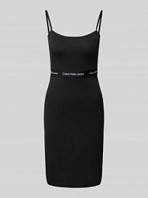 Sukienka mini na cienkich ramiączkach Calvin Klein Jeans czarna EAN J20J219644