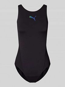 Kostium kąpielowy z nadrukiem z logo Puma czarny EAN 701231658