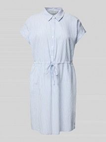 Sukienka koszulowa mini taliowana ze wzorem w paski Tom Tailor Denim niebieska EAN 1045766