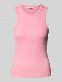 Top o kroju regular fit z drobnym prążkowaniem Tom Tailor Denim różowy damski EAN 1045414