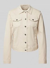 Kurtka jeansowa o kroju regular fit z dodatkiem bawełny Tom Tailor beżowa damska EAN 1045390