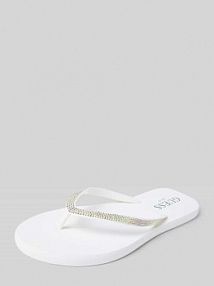 Japonki z obszyciem kamieniami stras Guess białe damskie EAN E5GZ05BB00F