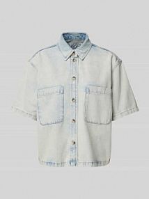 Bluzka jeansowa o kroju regular fit z nakładanymi kieszeniami na piersi JAKE*S STUDIO WOMAN szara damska EAN 74968100341