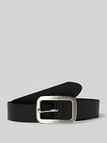 Pasek skórzany z prostokątną sprzączką i detalem z logo s.Oliver RED LABEL czarny damski EAN 2163184