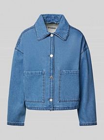 Kurtka jeansowa z nakładanymi kieszeniami IQ Studio niebieska damska EAN 6401
