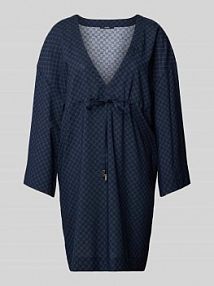 Tunika damska JOOP! Collection;Mieszanka bawełny i modalu;Luźny krój;Dekolt w serek;Pasek w talii granatowy damski EAN 10224531