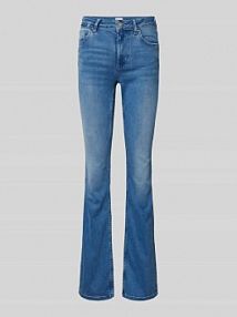 Jeansy o kroju slim fit z poszerzaną nogawką i 5 kieszeniami model Shelby mustang niebieskie damskie EAN 1016592