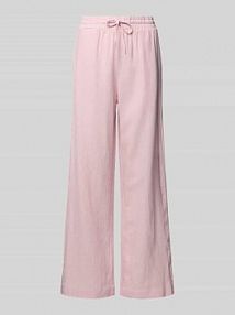 Spodnie lniane z szeroką nogawką i elastycznym pasem model Lava FREE/QUENT różowe damskie EAN 204305