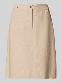 Spódnica o długości do kolan z mieszanki lnu i wiskozy model Lava FREE/QUENT beżowa EAN 205799