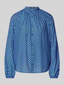 Bluzka o kroju regular fit z mieszanki wiskozy i jedwabiu Windsor niebieska damska EAN 30046208