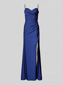 Sukienka wieczorowa z dekoltem w kształcie serca luxuar niebieska EAN 5334-P