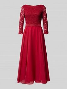 Sukienka koktajlowa z koronką szydełkową Swing czerwona EAN 77761710