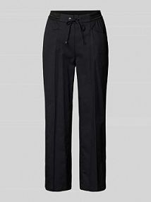 Spodnie materiałowe z szeroką, skróconą nogawką model Sue TONI czarne damskie EAN 21-76 1805-15