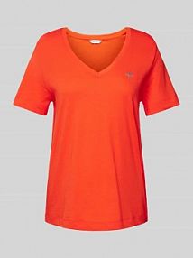 T-shirt z wyhaftowanym logo Gant różowy damski EAN 4200750