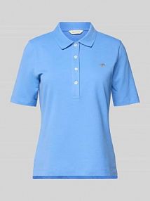 Koszulka polo z wyhaftowanym logo Gant niebieska damska EAN 4202231