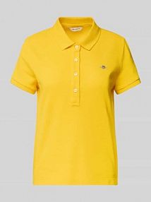 Koszulka polo z wyhaftowanym logo Gant żółta damska EAN 4200870