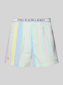 Bokserki o kroju regular fit z efektem marszczenia Polo Ralph Lauren niebieskie damskie EAN 4P0069