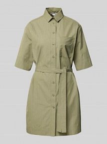 Sukienka koszulowa z wiązanym paskiem model SOSPIRO MM by Max Mara oliwkowa EAN 25161910186