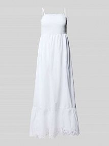 Sukienka midi rozkloszowana z haftem angielskim Only biała EAN 15343773