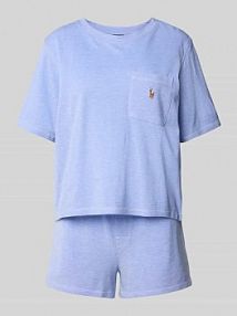 Piżama z wyhaftowanym logo model OXFORD Polo Ralph Lauren niebieska damska EAN 4P0205